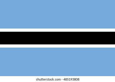 Flag of botswana in official colors and Proportion Correctly