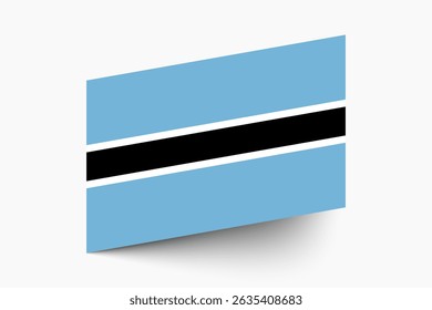 Flag of Botswana. Botswana flag official colors tilted icon digital vector illustration design.