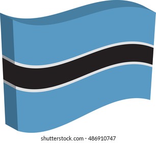 Flag of Botswana, officially the Republic of Botswana. Vector illustration of a stylized flag. 