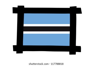 The flag of Botswana in a photo frame