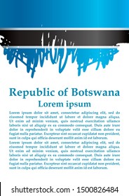 Flag of Botswana, Republic of Botswana. Template for award design, an official document with the flag of Botswana. Bright, colorful vector illustration.