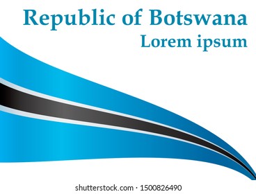 Flag of Botswana, Republic of Botswana. Template for award design, an official document with the flag of Botswana. Bright, colorful vector illustration.