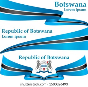 Flag of Botswana, Republic of Botswana. Template for award design, an official document with the flag of Botswana. Bright, colorful vector illustration.