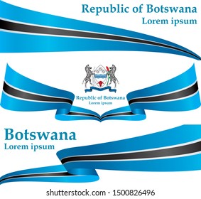 Flag of Botswana, Republic of Botswana. Template for award design, an official document with the flag of Botswana. Bright, colorful vector illustration.