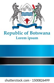 Flag of Botswana, Republic of Botswana. Template for award design, an official document with the flag of Botswana. Bright, colorful vector illustration.