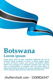 Flag of Botswana, Republic of Botswana. Template for award design, an official document with the flag of Botswana. Bright, colorful vector illustration.