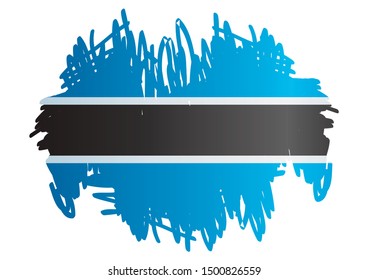 Flag of Botswana, Republic of Botswana. Template for award design, an official document with the flag of Botswana. Bright, colorful vector illustration.