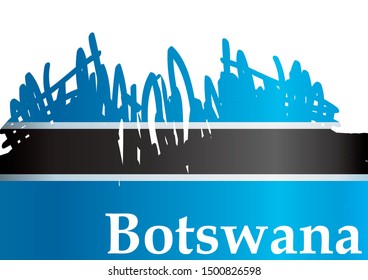 Flag of Botswana, Republic of Botswana. Template for award design, an official document with the flag of Botswana. Bright, colorful vector illustration.