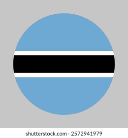 Flag of Botswana round shape, national symbol