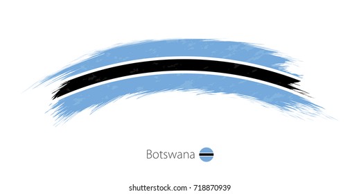 Flag of Botswana in rounded grunge brush stroke. Vector illustration.