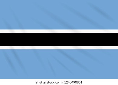 Flag Botswana swaying in wind, realistic vector.
