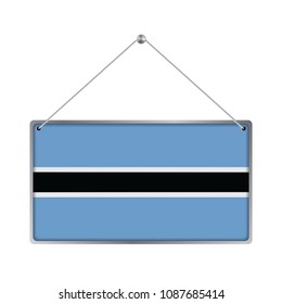 Flag of Botswana. The symbol of the state in the pennant hanging on the rope, 
rectangle hanging. Vector Illustration EPS10. White Background.