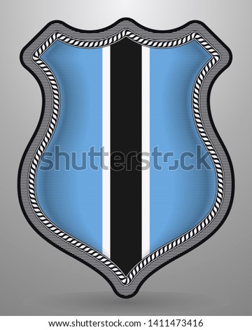 Flag of Botswana. Vector Badge and Icon. Vertical Orientation Version
