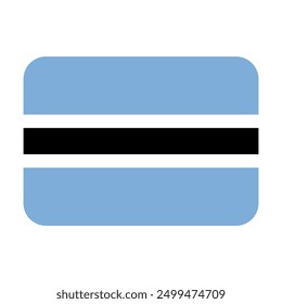 Flag Botswana Vector Icon. Botswana National Flag Design isolated on white background.