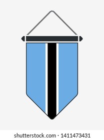 Flag of Botswana. Vector Sign and Icon. Vertical Pennant. Vector Isolated
