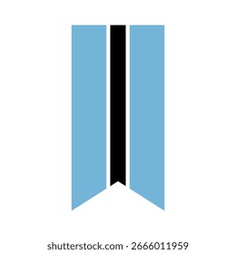Bandera de Botsuana. Ilustración vectorial digital del icono de la bandera de la Vertical de Botsuana. La bandera colgante.
