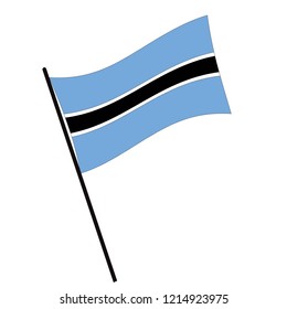 Flag of Botswana , Botswana flag waving isolated vector illustration