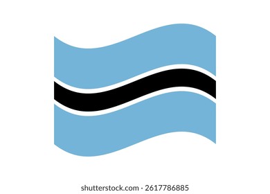 Flag of Botswana. Botswana wavy flag digital vector illustration. Fluttering flag.