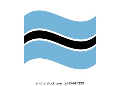 Flag of Botswana. Botswana wavy flag digital vector illustration. Fluttering flag.