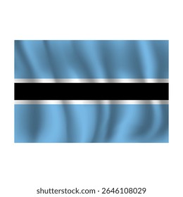 Bandeira de Botsuana ondulada flui ao vento, com dobras 3d