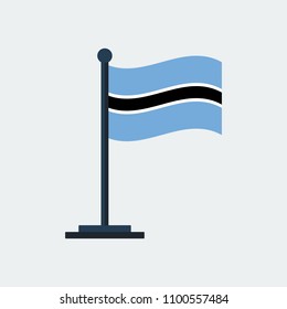 Flag Of Botswana.Flag Stand On White Background. Vector Design
