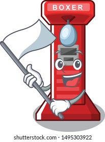 With flag boxing game machine in cartoon shape