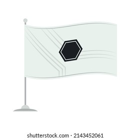 flag with brand business icon isolated