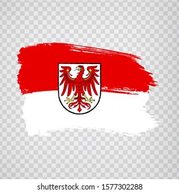 Flag of Brandenburg brush strokes. Flag of Brandenburg on transparent background for your web site design, logo, app, UI.  Germany. Stock vector.  EPS10.