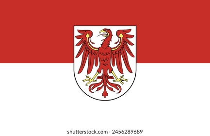 Flag of Brandenburg isolated on white background. Vector illustration