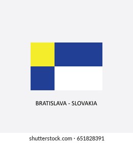 Flag of Bratislava - Slovakia Vector Illustration