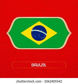 flag of Brazi is made in Football style