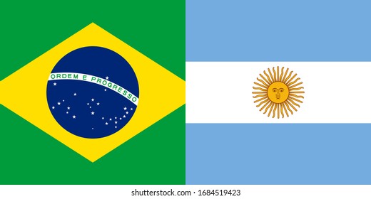 flag of brazil and argentina