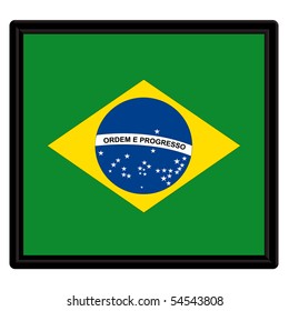 Flag of Brazil with black frame