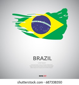 Flag of Brazil with brush stroke
