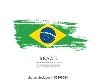 Flag of Brazil, brush stroke background