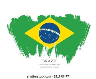 Flag of Brazil, brush stroke background