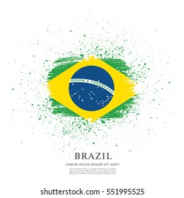 Flag of Brazil, brush stroke background
