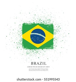 Flag Brazil Brush Stroke Background Stock Vector Royalty Free Shutterstock