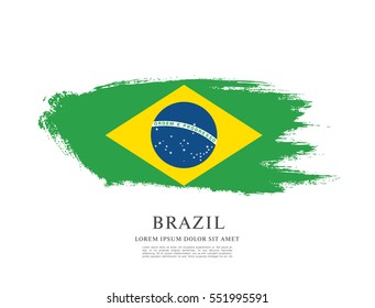 Flag of Brazil, brush stroke background