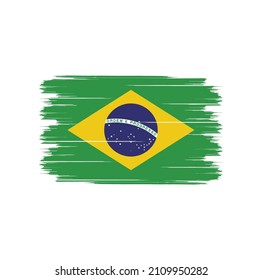 Flagge Brasiliens mit Pinselstil
