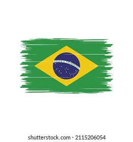 Flag of Brazil with brush style