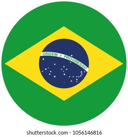 Flag Of Brazil In Circle