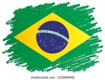Flag of Brazil, Federative Republic of Brazil. template for award design, an official document with the flag of Brazil and other uses. Bright, colorful vector illustration