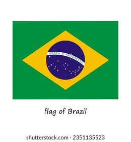bandera de Brasil en un estilo plano aislado en un fondo blanco. el símbolo oficial del estado de Brasil. ilustración vectorial de stock. EPS 10.