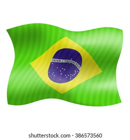Flag of Brazil are flying on the wind