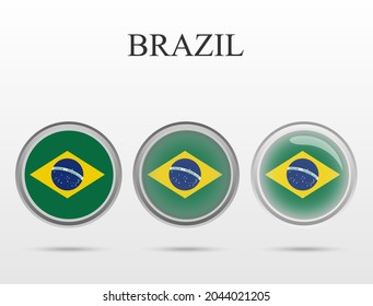 Flag of Brazil in the form of a circle