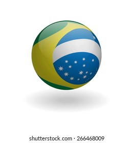 Flag of the Brazil in the form of the globe