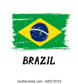 Flag Of Brazil - Grunge