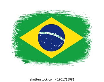 Flag of Brazil in grunge style.