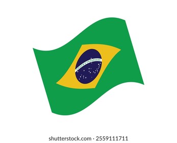 The flag of Brazil. Flag icon. The official national flag of Brazil. Flag of the Federative Republic of Brazil. Vector illustration.